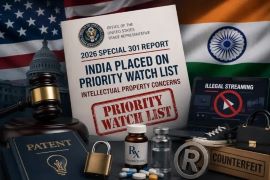 India has been placed on the Priority Watch List in 2026 by the United States Trade Representative